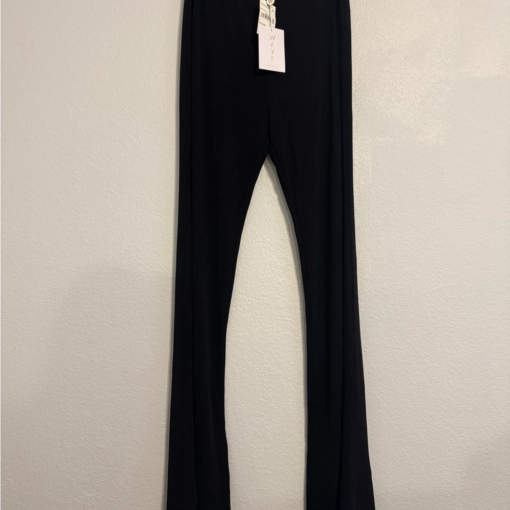 Wayf Black Knit Flare Pants